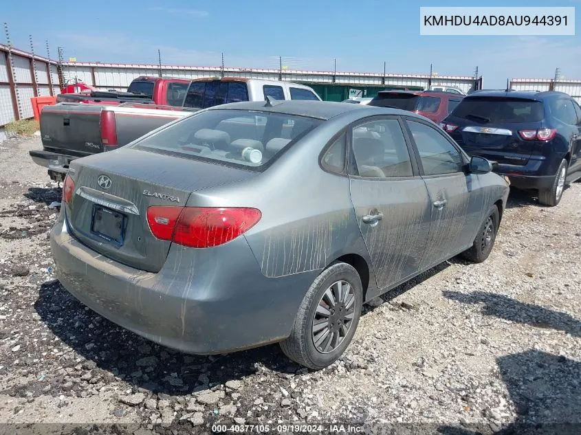 2010 Hyundai Elantra Gls VIN: KMHDU4AD8AU944391 Lot: 40377105