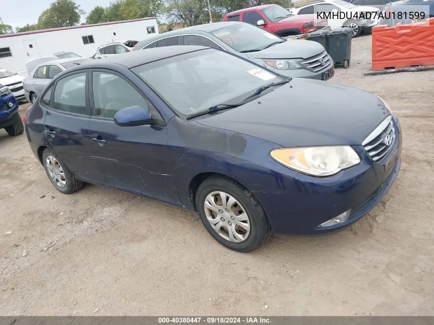 2010 Hyundai Elantra Gls VIN: KMHDU4AD7AU181599 Lot: 40380447