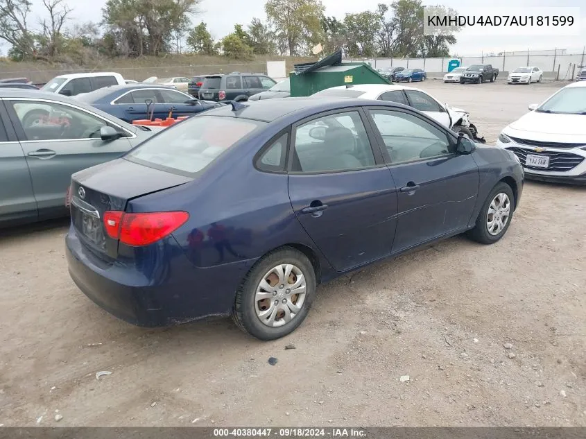 2010 Hyundai Elantra Gls VIN: KMHDU4AD7AU181599 Lot: 40380447