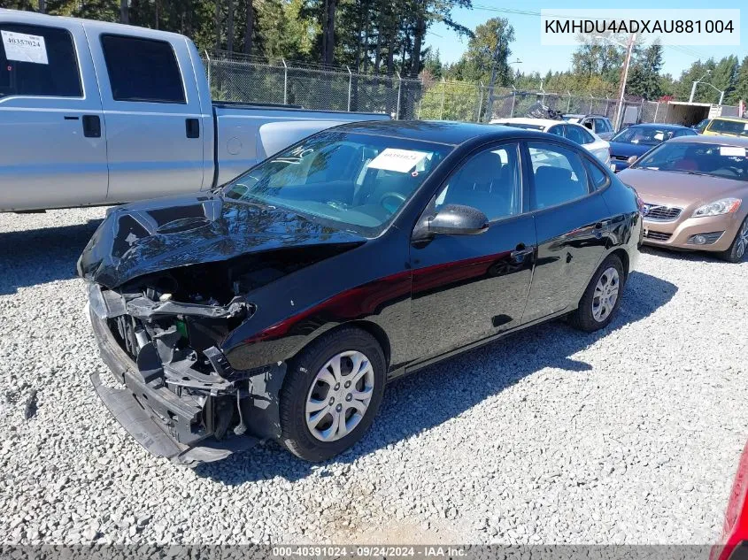 KMHDU4ADXAU881004 2010 Hyundai Elantra Blue