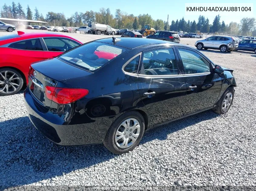 2010 Hyundai Elantra Blue VIN: KMHDU4ADXAU881004 Lot: 40391024