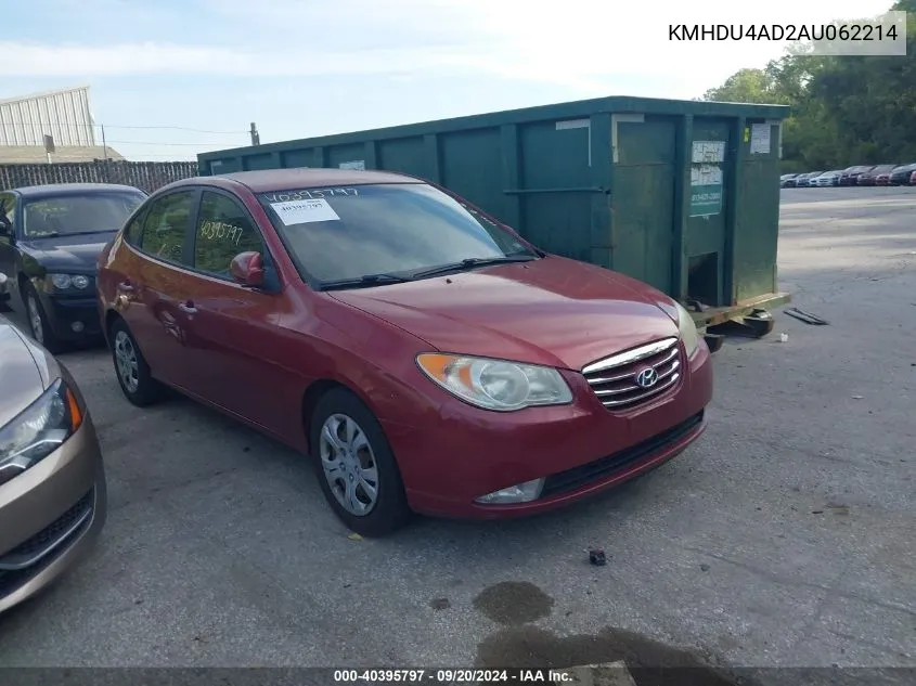 2010 Hyundai Elantra Gls VIN: KMHDU4AD2AU062214 Lot: 40395797