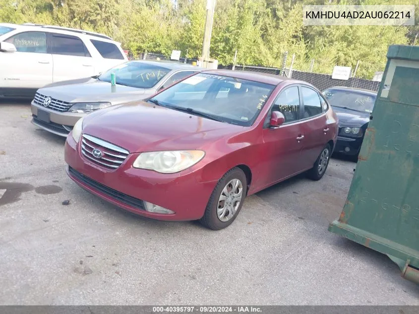 2010 Hyundai Elantra Gls VIN: KMHDU4AD2AU062214 Lot: 40395797