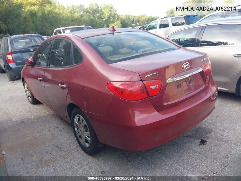 2010 Hyundai Elantra Gls VIN: KMHDU4AD2AU062214 Lot: 40395797