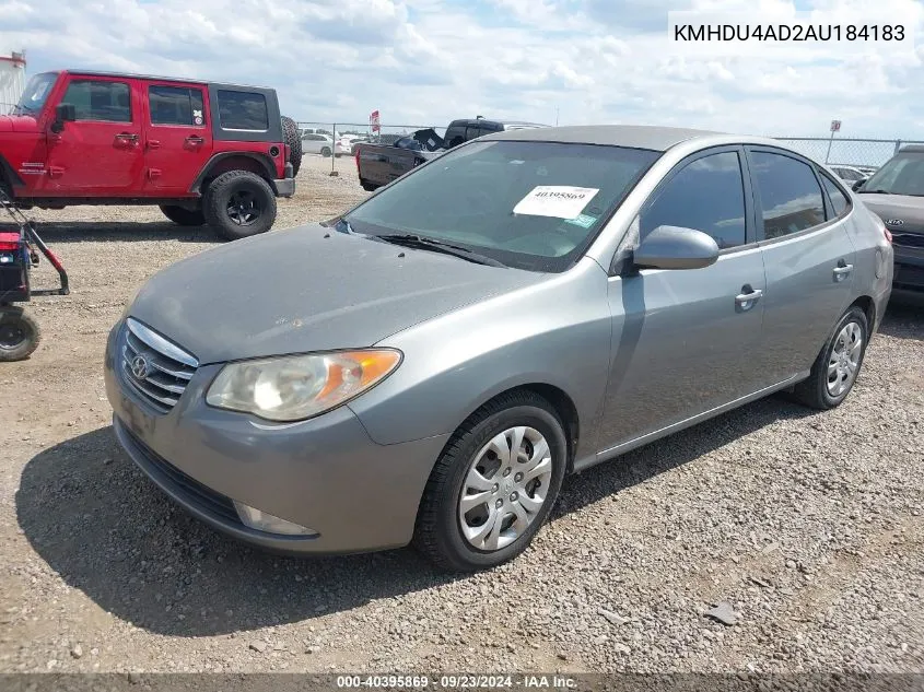 2010 Hyundai Elantra Gls VIN: KMHDU4AD2AU184183 Lot: 40395869