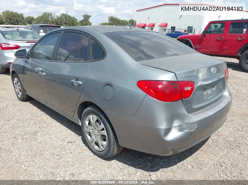 2010 Hyundai Elantra Gls VIN: KMHDU4AD2AU184183 Lot: 40395869