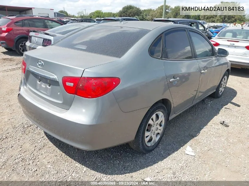 2010 Hyundai Elantra Gls VIN: KMHDU4AD2AU184183 Lot: 40395869