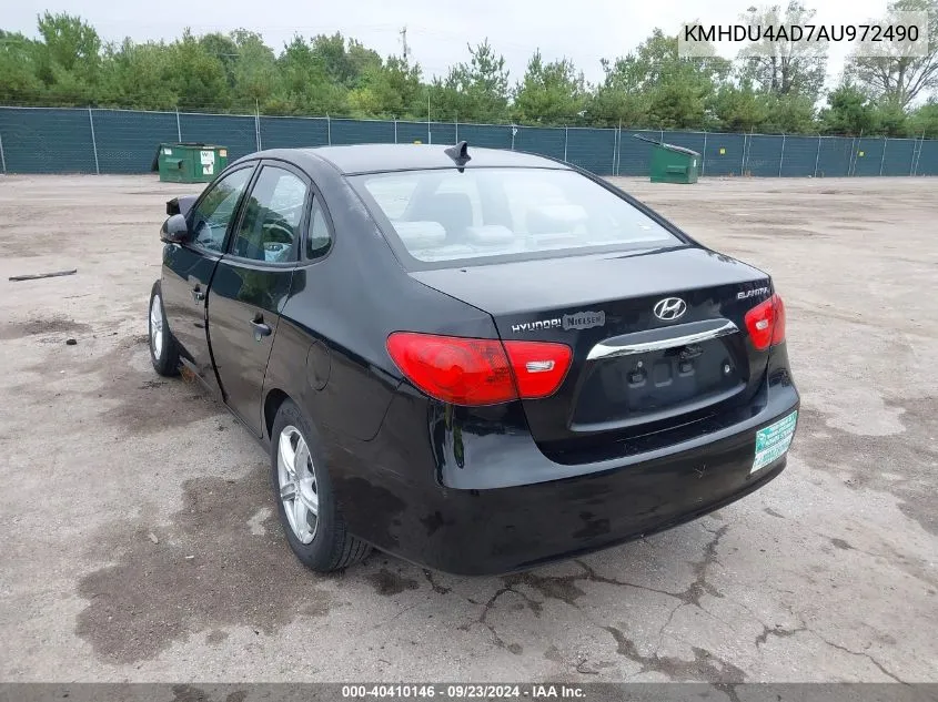 2010 Hyundai Elantra Gls VIN: KMHDU4AD7AU972490 Lot: 40410146