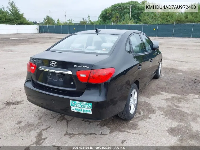 2010 Hyundai Elantra Gls VIN: KMHDU4AD7AU972490 Lot: 40410146