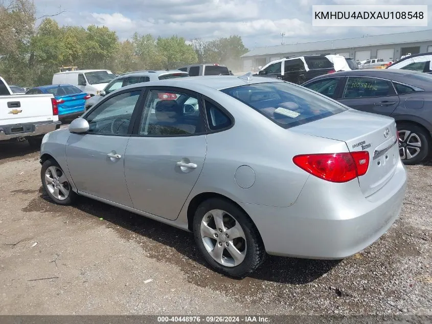 KMHDU4ADXAU108548 2010 Hyundai Elantra Blue/Gls/Se