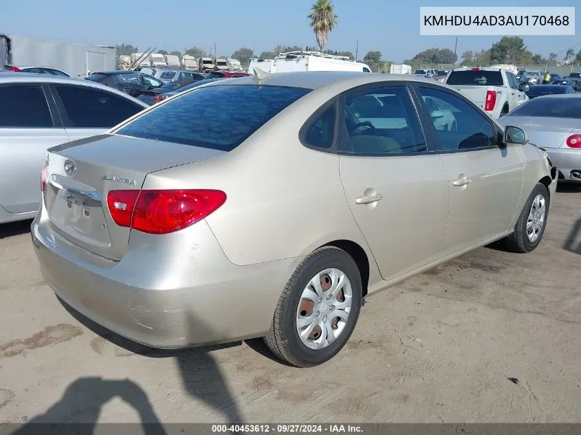 2010 Hyundai Elantra Gls VIN: KMHDU4AD3AU170468 Lot: 40453612