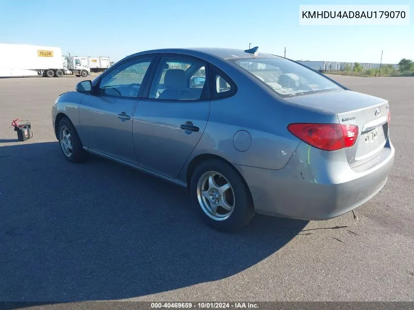 KMHDU4AD8AU179070 2010 Hyundai Elantra Blue/Gls/Se