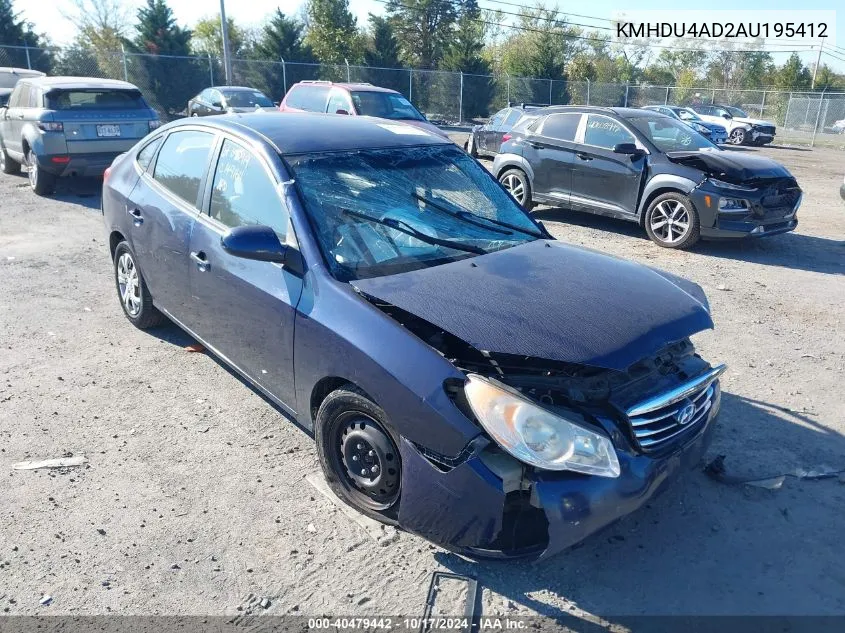 KMHDU4AD2AU195412 2010 Hyundai Elantra Gls