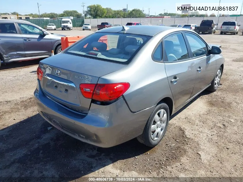 2010 Hyundai Elantra Gls VIN: KMHDU4AD1AU861837 Lot: 40506739