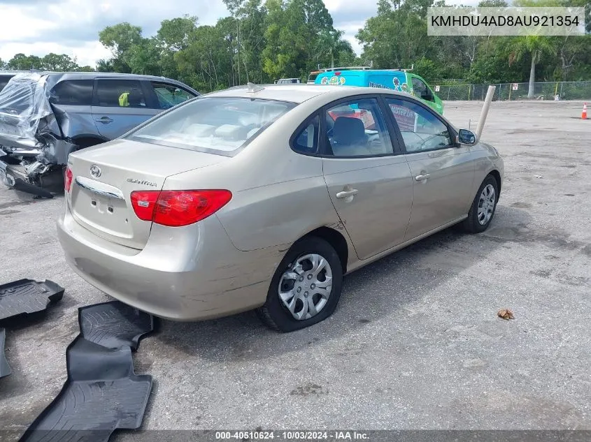 KMHDU4AD8AU921354 2010 Hyundai Elantra Gls