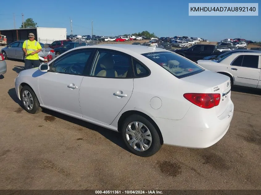 KMHDU4AD7AU892140 2010 Hyundai Elantra Gls