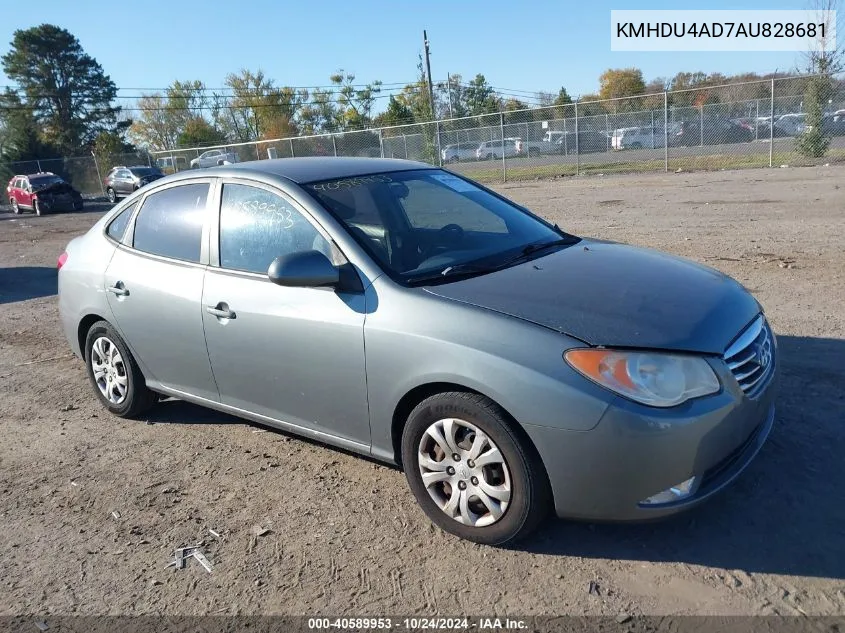 2010 Hyundai Elantra Blue/Gls/Se VIN: KMHDU4AD7AU828681 Lot: 40589953