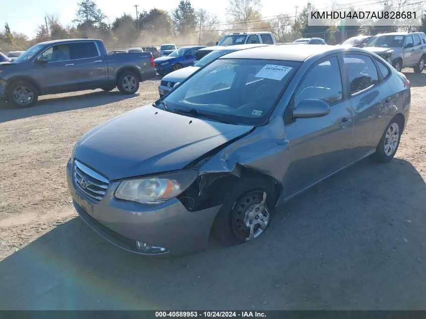 2010 Hyundai Elantra Blue/Gls/Se VIN: KMHDU4AD7AU828681 Lot: 40589953