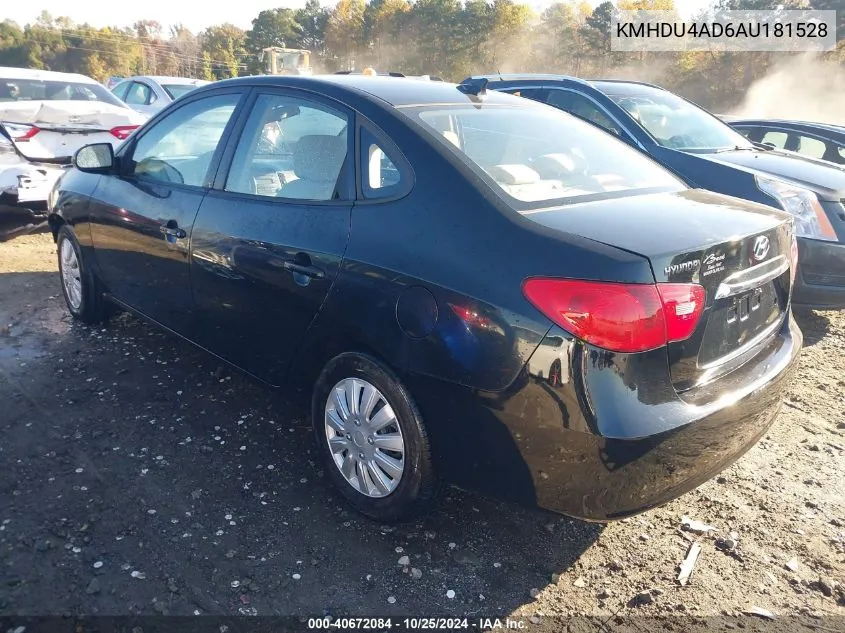 2010 Hyundai Elantra Gls VIN: KMHDU4AD6AU181528 Lot: 40672084