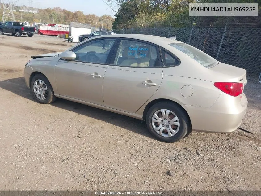 2010 Hyundai Elantra Gls VIN: KMHDU4AD1AU969259 Lot: 40702026