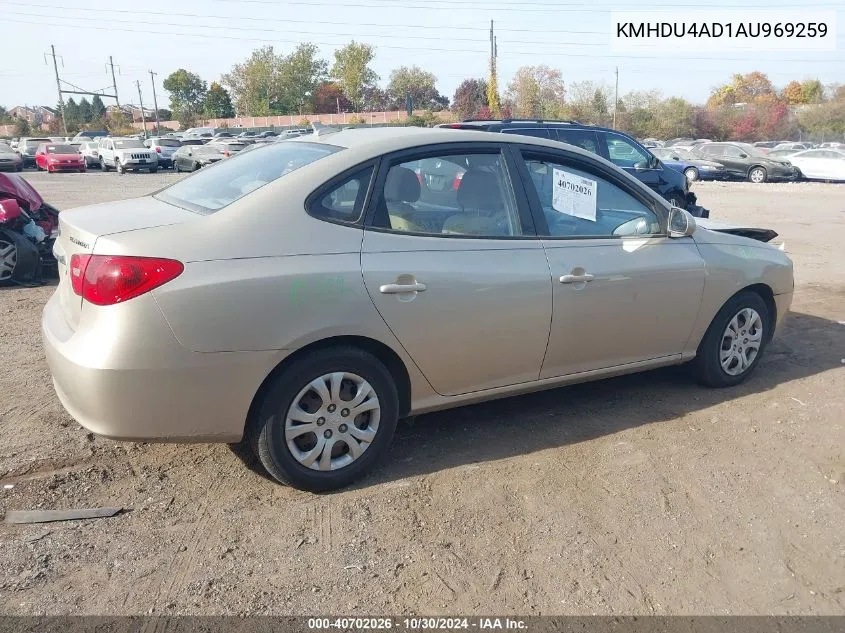 2010 Hyundai Elantra Gls VIN: KMHDU4AD1AU969259 Lot: 40702026