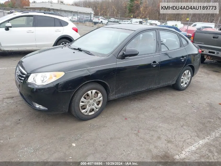 2010 Hyundai Elantra Gls VIN: KMHDU4AD4AU189773 Lot: 40718695