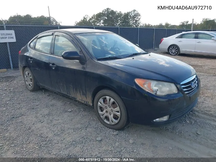 2010 Hyundai Elantra Gls VIN: KMHDU4AD6AU972710 Lot: 40751912