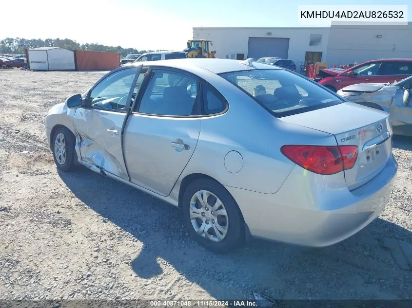 2010 Hyundai Elantra Gls VIN: KMHDU4AD2AU826532 Lot: 40871048