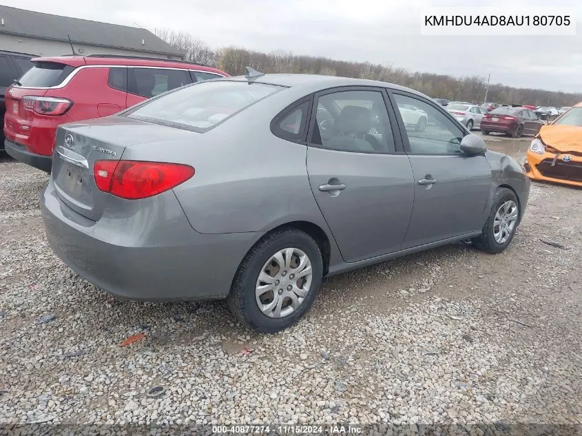 2010 Hyundai Elantra Gls VIN: KMHDU4AD8AU180705 Lot: 40877274