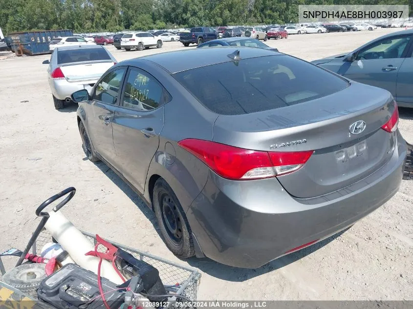 5NPDH4AE8BH003987 2011 Hyundai Elantra Limited