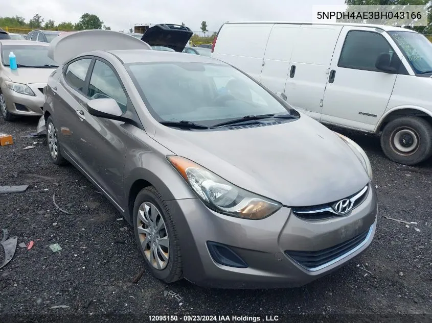 2011 Hyundai Elantra Gls/Limited VIN: 5NPDH4AE3BH043166 Lot: 12095150