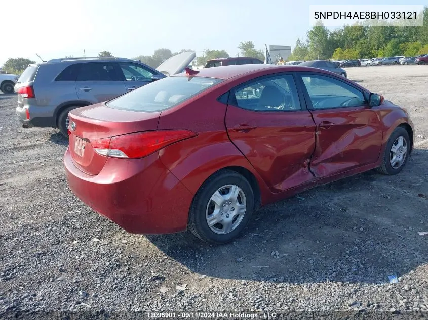 2011 Hyundai Elantra Gls/Limited VIN: 5NPDH4AE8BH033121 Lot: 12095901