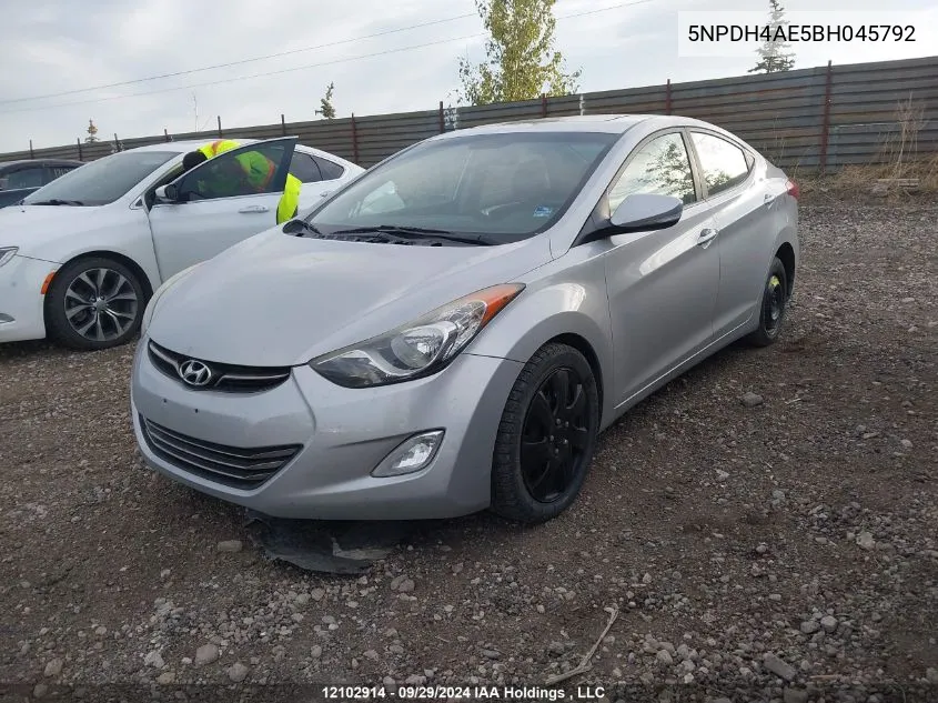 2011 Hyundai Elantra Limited VIN: 5NPDH4AE5BH045792 Lot: 12102914