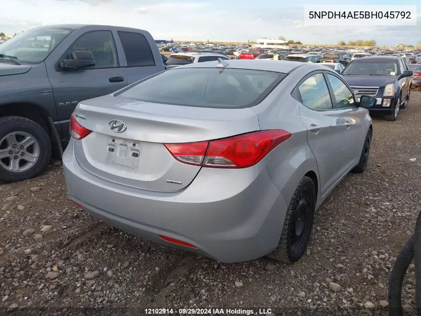 5NPDH4AE5BH045792 2011 Hyundai Elantra Limited