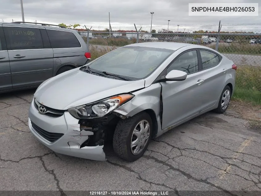 2011 Hyundai Elantra Gl VIN: 5NPDH4AE4BH026053 Lot: 12116127