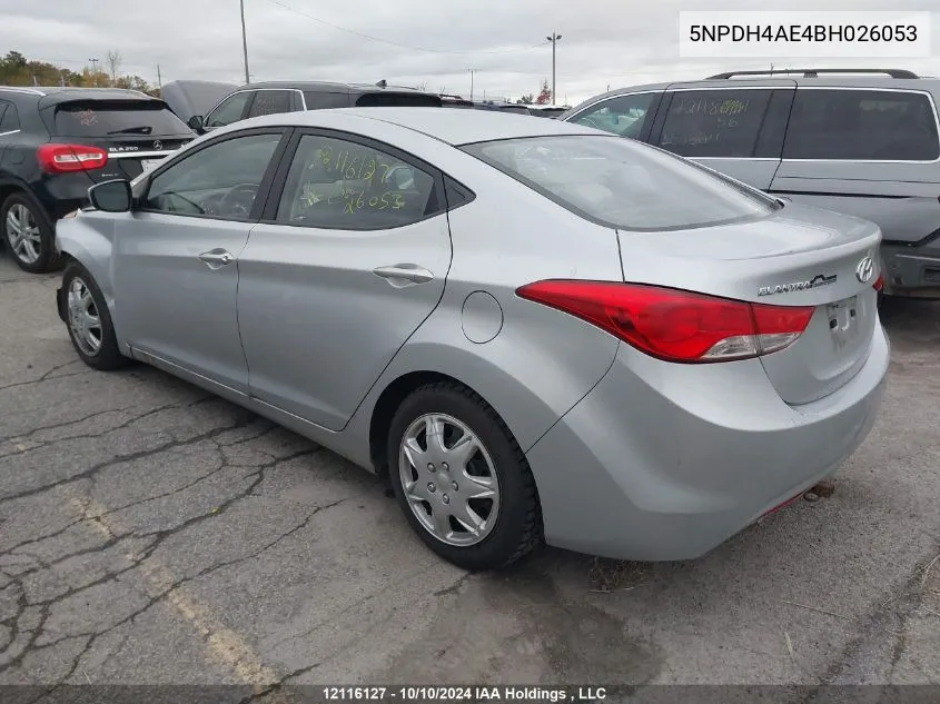 2011 Hyundai Elantra Gl VIN: 5NPDH4AE4BH026053 Lot: 12116127