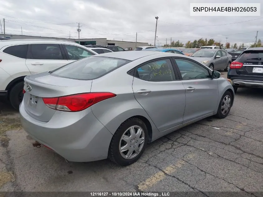 2011 Hyundai Elantra Gl VIN: 5NPDH4AE4BH026053 Lot: 12116127