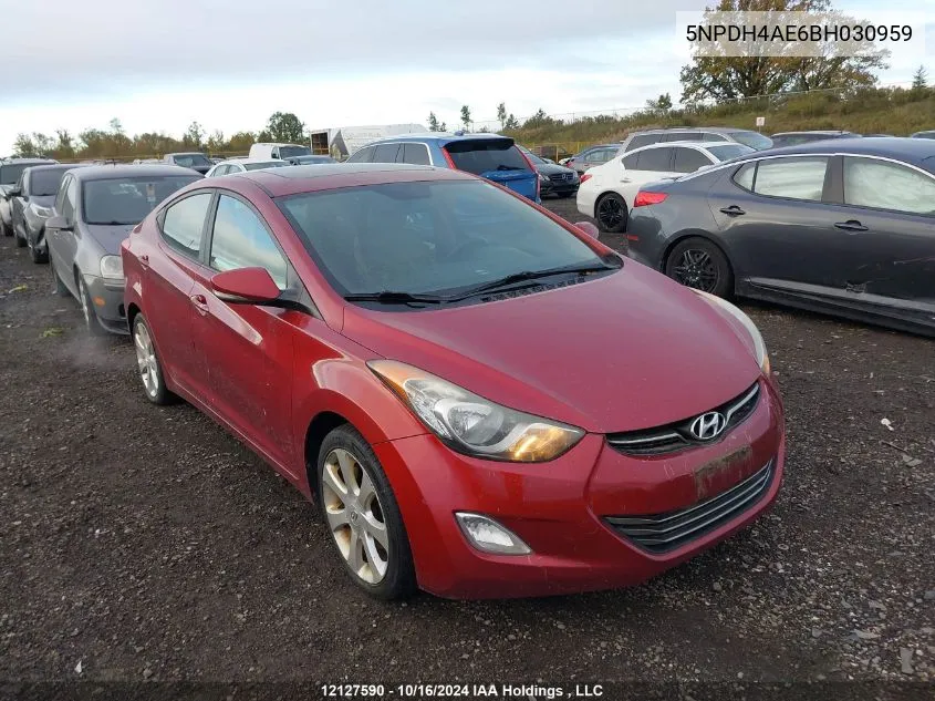 2011 Hyundai Elantra Limited VIN: 5NPDH4AE6BH030959 Lot: 12127590