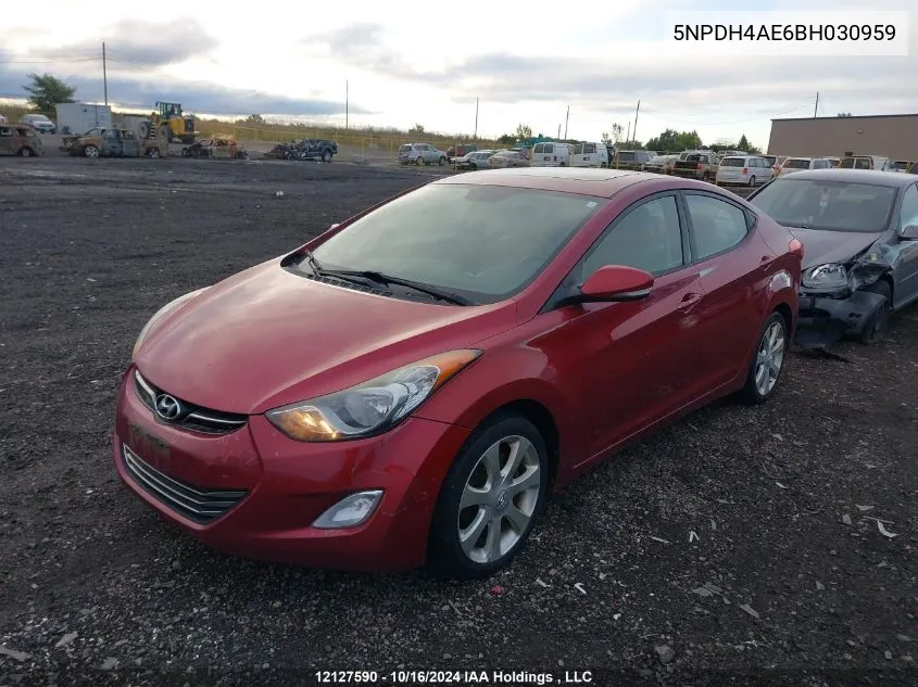 2011 Hyundai Elantra Limited VIN: 5NPDH4AE6BH030959 Lot: 12127590