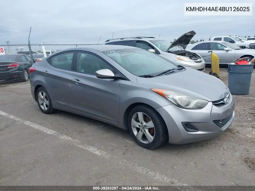 2011 Hyundai Elantra Gls (Ulsan Plant) VIN: KMHDH4AE4BU126025 Lot: 39283287