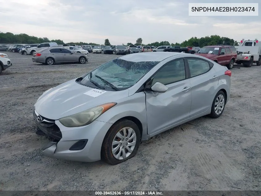 2011 Hyundai Elantra Gls VIN: 5NPDH4AE2BH023474 Lot: 39452636