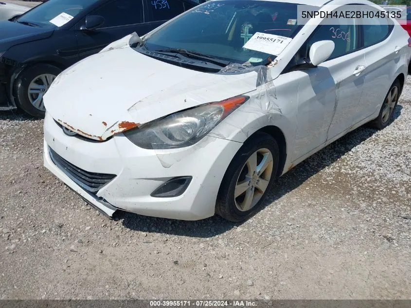 2011 Hyundai Elantra Gls VIN: 5NPDH4AE2BH045135 Lot: 39955171