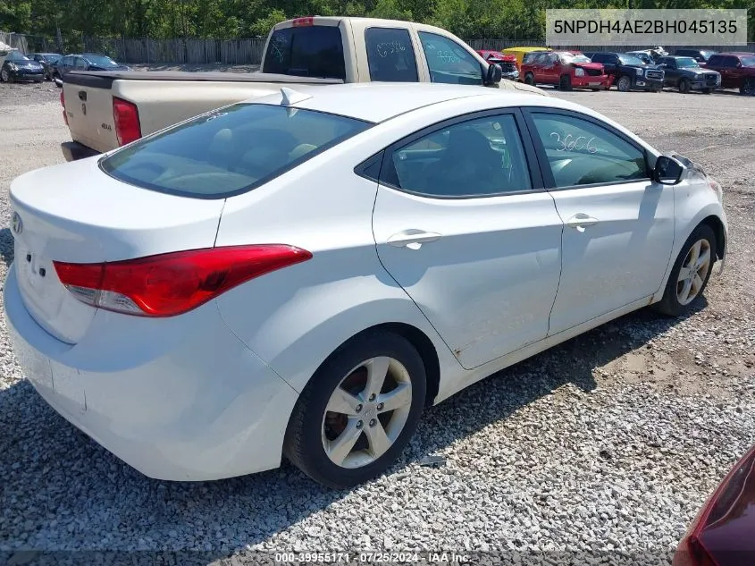 2011 Hyundai Elantra Gls VIN: 5NPDH4AE2BH045135 Lot: 39955171