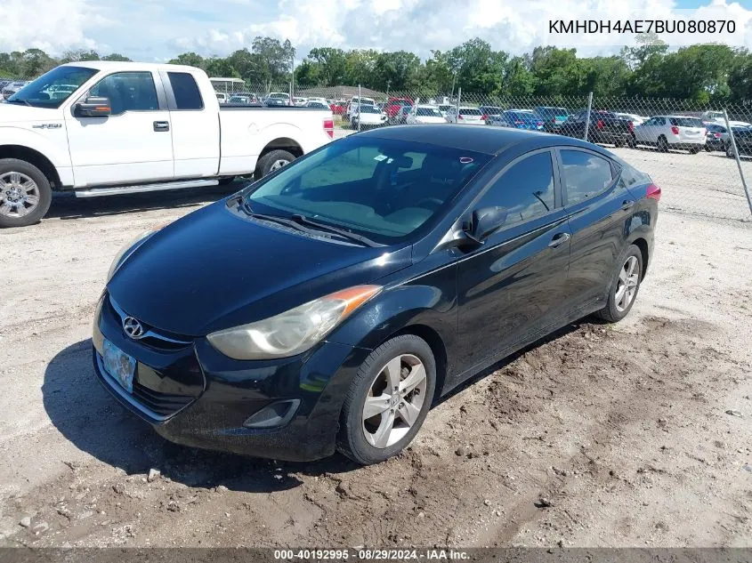 2011 Hyundai Elantra Gls (Ulsan Plant) VIN: KMHDH4AE7BU080870 Lot: 40192995