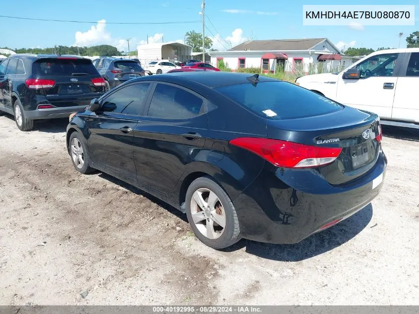 2011 Hyundai Elantra Gls (Ulsan Plant) VIN: KMHDH4AE7BU080870 Lot: 40192995