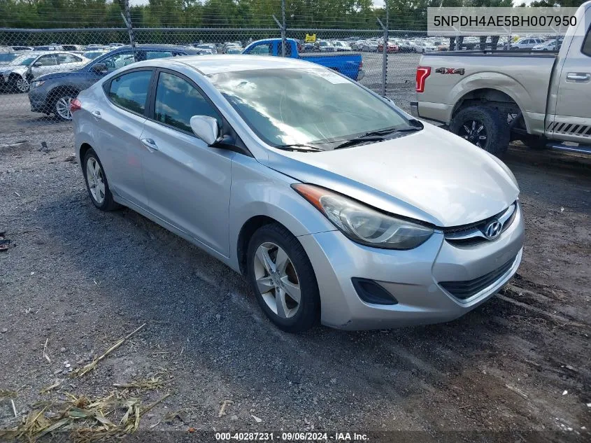 5NPDH4AE5BH007950 2011 Hyundai Elantra Gls