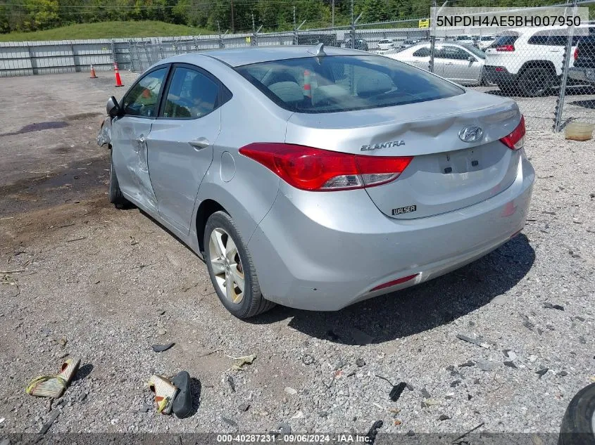 2011 Hyundai Elantra Gls VIN: 5NPDH4AE5BH007950 Lot: 40287231