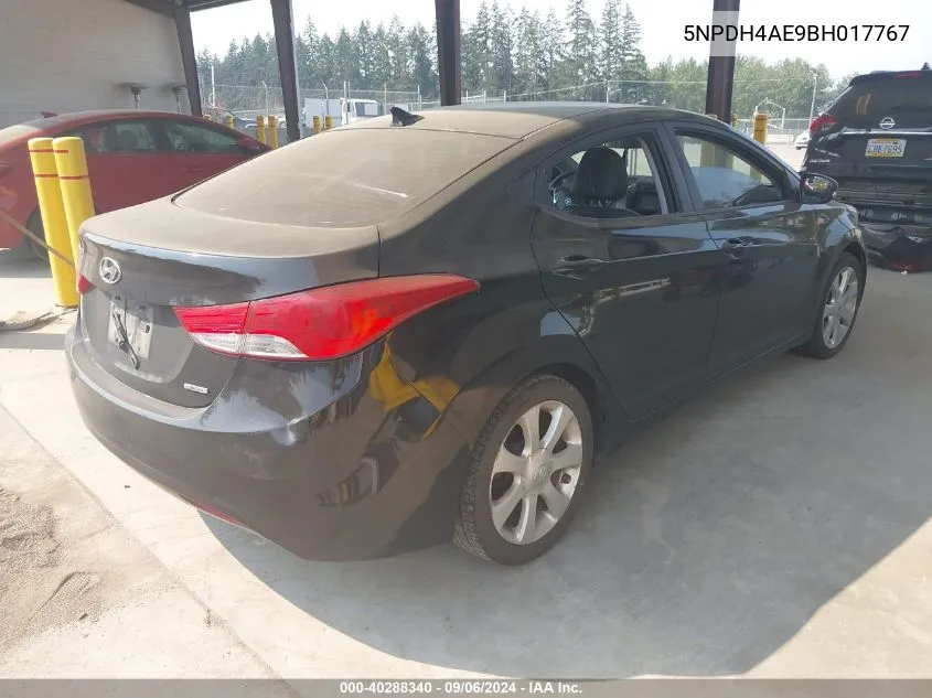 2011 Hyundai Elantra Limited VIN: 5NPDH4AE9BH017767 Lot: 40288340