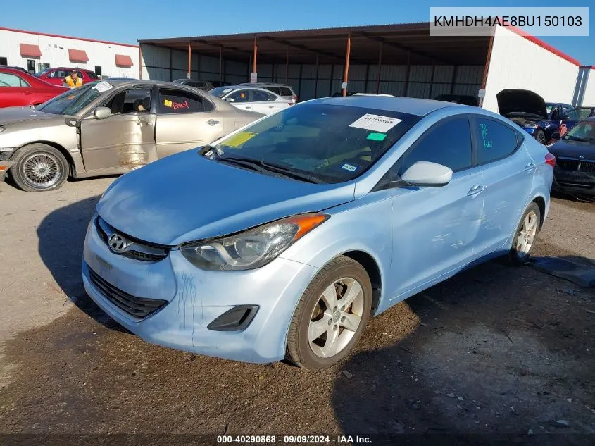 2011 Hyundai Elantra Gls (Ulsan Plant) VIN: KMHDH4AE8BU150103 Lot: 40290868