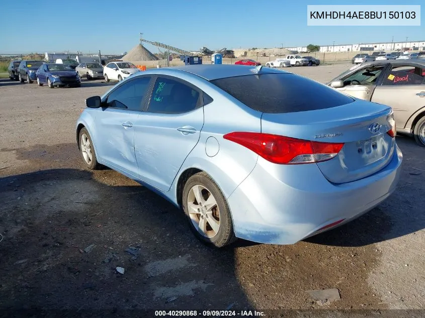 2011 Hyundai Elantra Gls (Ulsan Plant) VIN: KMHDH4AE8BU150103 Lot: 40290868